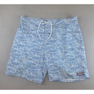 Vineyard Vines Men's Board Shorts Blue‎ Fish Print Chappy Swim Trunks 40 Beach